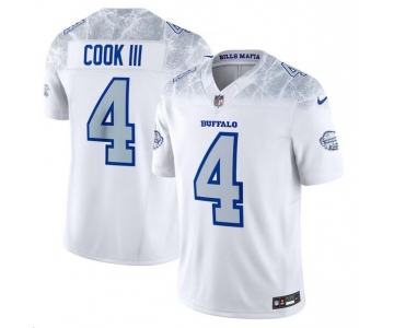 Men's Buffalo Bills #4 James Cook III White 2025 F.U.S.E. “Rivalries” Vapor Untouchable Limited Stitched Football Jersey