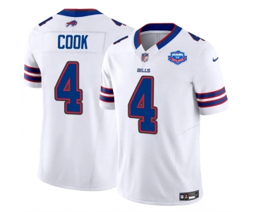 Men's Buffalo Bills #4 James Cook White 2025 F.U.S.E. With Farewell Patch Vapor Untouchable Limited Football Stitched Jersey