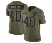 Men's Buffalo Bills #40 Von Miller Olive 2025 Salute to Service Limited Football Stitched Jersey
