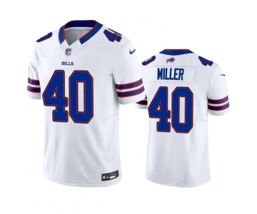 Men's Buffalo Bills #40 Von Miller White 2023 F.U.S.E. Vapor Untouchable Limited Stitched Jersey