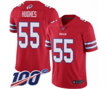 Men's Buffalo Bills #55 Jerry Hughes Limited Red Rush Vapor Untouchable 100th Season Football Jersey