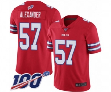 Men's Buffalo Bills #57 Lorenzo Alexander Limited Red Rush Vapor Untouchable 100th Season Football Jersey