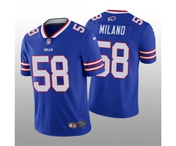 Men's Buffalo Bills #58 Matt Milano 2022 Royal Vapor Untouchable Limited Stitched Jersey