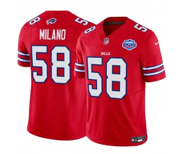 Men's Buffalo Bills #58 Matt Milano Red 2025 F.U.S.E. With Farewell Patch Vapor Untouchable Limited Football Stitched Jersey