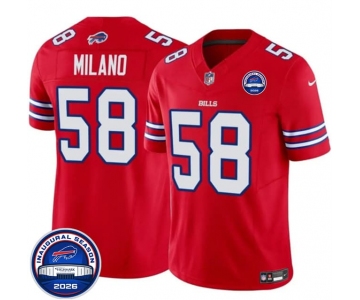 Men's Buffalo Bills #58 Matt Milano Red F.U.S.E. 2026 Inaugural Season at Highmark Stadium Football Stitched Jersey