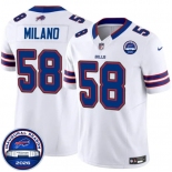 Men's Buffalo Bills #58 Matt Milano White F.U.S.E. 2026 Inaugural Season at Highmark Stadium Football Stitched Jersey