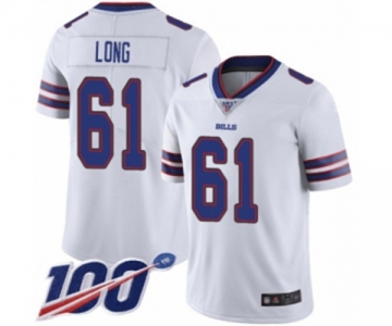Men's Buffalo Bills #61 Spencer Long White Vapor Untouchable Limited Player 100th Season Football Jersey