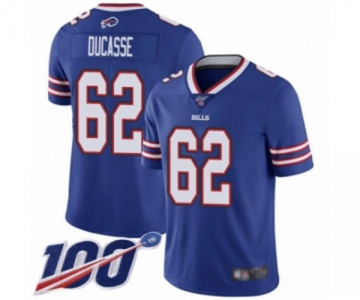 Men's Buffalo Bills #62 Vladimir Ducasse Royal Blue Team Color Vapor Untouchable Limited Player 100th Season Football Jersey