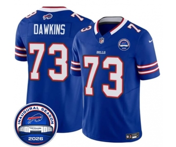 Men's Buffalo Bills #73 Dion Dawkins Blue F.U.S.E. 2026 Inaugural Season at Highmark Stadium Football Stitched Jersey