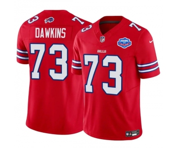 Men's Buffalo Bills #73 Dion Dawkins Red 2025 F.U.S.E. With Farewell Patch Vapor Untouchable Limited Football Stitched Jersey