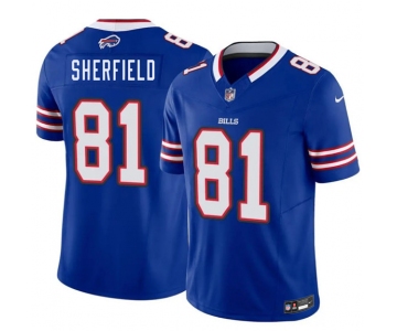 Men's Buffalo Bills #81 Trent Sherfield Blue 2026 Draft F.U.S.E. Vapor Untouchable Limited Football Stitched Jersey