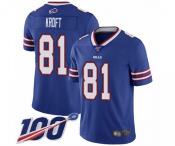 Men's Buffalo Bills #81 Tyler Kroft Royal Blue Team Color Vapor Untouchable Limited Player 100th Season Football Jersey