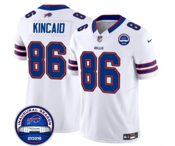 Men's Buffalo Bills #86 Dalton Kincaid White F.U.S.E. 2026 Inaugural Season at Highmark Stadium Football Stitched Jersey