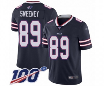Men's Buffalo Bills #89 Tommy Sweeney Limited Navy Blue Inverted Legend 100th Season Football Jersey