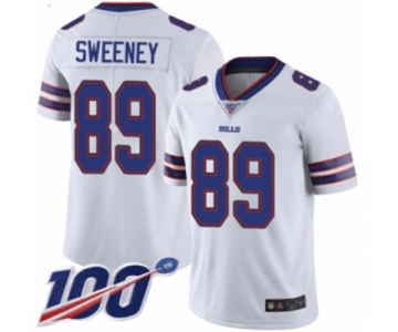 Men's Buffalo Bills #89 Tommy Sweeney White Vapor Untouchable Limited Player 100th Season Football Jersey