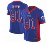 Men's Buffalo Bills #91 Ed Oliver Limited Royal Blue Rush Drift Fashion Football Jersey