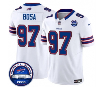 Men's Buffalo Bills #97 Joey Bosa White F.U.S.E. 2026 Inaugural Season at Highmark Stadium Football Stitched Jersey