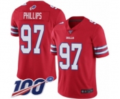 Men's Buffalo Bills #97 Jordan Phillips Limited Red Rush Vapor Untouchable 100th Season Football Jersey