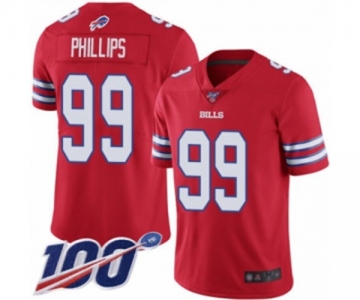 Men's Buffalo Bills #99 Harrison Phillips Limited Red Rush Vapor Untouchable 100th Season Football Jersey
