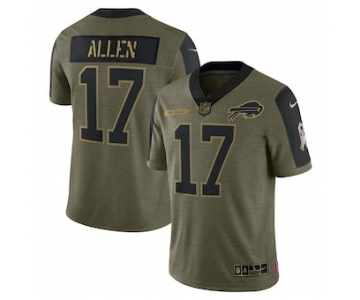 Men's Buffalo Bills Josh Allen Football Olive 2021 Salute To Service Limited Player Jersey