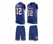 Men's Nike Buffalo Bills #12 Jim Kelly Limited Royal Blue Tank Top Suit NFL Jersey