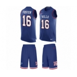 Men's Nike Buffalo Bills #16 Robert Foster Limited Royal Blue Tank Top Suit NFL Jersey
