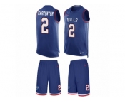 Men's Nike Buffalo Bills #2 Dan Carpenter Limited Royal Blue Tank Top Suit NFL Jersey