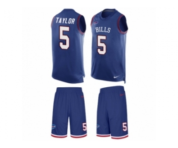 Men's Nike Buffalo Bills #5 Tyrod Taylor Limited Royal Blue Tank Top Suit NFL Jersey