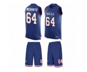 Men's Nike Buffalo Bills #64 Richie Incognito Limited Royal Blue Tank Top Suit NFL Jersey