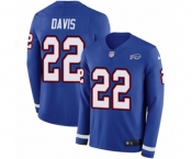 Nike Buffalo Bills #22 Vontae Davis Limited Royal Blue Therma Long Sleeve NFL Jersey