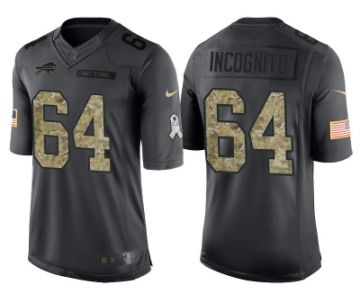 Nike Buffalo Bills #64 Richie Incognito Men's Stitched Black NFL Salute to Service Limited Jerseys