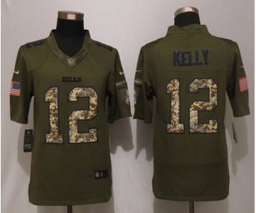 nike nfl jerseys buffalo bills #12 jim kelly army green[nike Limited Salute To Service]