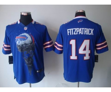 nike nfl jerseys buffalo bills #14 ryan fitzpatrick blue[helmet tri-blend limited]