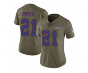 Women Nike Buffalo Bills #21 Jordan Poyer Limited Olive 2017 Salute to Service NFL Jersey