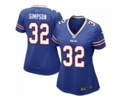 Women Nike Buffalo Bills #32 O. J. Simpson Royal Blue Team Color Stitched NFL Jersey