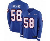 Women Nike Buffalo Bills #58 Matt Milano Limited Royal Blue Therma Long Sleeve NFL Jersey