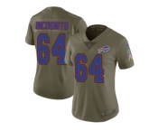 Women Nike Buffalo Bills #64 Richie Incognito Olive Stitched NFL Limited 2017 Salute to Service Jersey