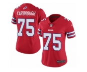 Women Nike Buffalo Bills #75 Eddie Yarbrough Limited Red Rush Vapor Untouchable NFL Jersey