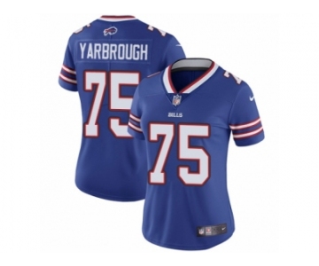 Women Nike Buffalo Bills #75 Eddie Yarbrough Royal Blue Team Color Vapor Untouchable Limited Player NFL Jersey