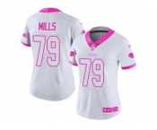 Women Nike Buffalo Bills #79 Jordan Mills Limited White Pink Rush Fashion NFL Jersey Women Nike Buffalo Bills #79 Jordan Mills Limited White Pink Rush Fashion NFL Jersey