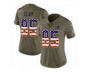 Women Nike Buffalo Bills #85 Charles Clay Limited Olive USA Flag 2017 Salute to Service NFL Jersey