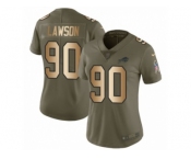 Women Nike Buffalo Bills #90 Shaq Lawson Limited Olive Gold 2017 Salute to Service NFL Jersey