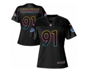 Women Nike Buffalo Bills #91 Cedric Thornton Game Black Fashion NFL Jersey