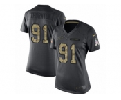 Women Nike Buffalo Bills #91 Cedric Thornton Limited Black 2016 Salute to Service NFL Jersey