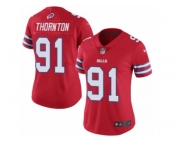 Women Nike Buffalo Bills #91 Cedric Thornton Limited Red Rush Vapor Untouchable NFL Jersey