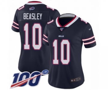 Women's Buffalo Bills #10 Cole Beasley Limited Navy Blue Inverted Legend 100th Season Football Jersey