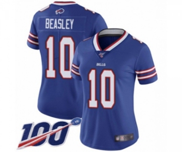 Women's Buffalo Bills #10 Cole Beasley Royal Blue Team Color Vapor Untouchable Limited Player 100th Season Football Jersey