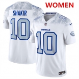 Women's Buffalo Bills #10 Khalil Shakir White 2025 F.U.S.E. “Rivalries” Vapor Untouchable Football Stitched Jersey Women's Buffalo Bills #10 Khalil Shakir White 2025 F.U.S.E. “Rivalries” Vapor Untouchable Football Stitched Jersey