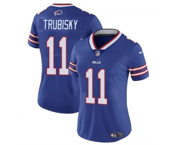 Women's Buffalo Bills #11 Mitch Trubisky Blue Vapor Stitched Football Jersey