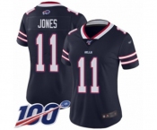 Women's Buffalo Bills #11 Zay Jones Limited Navy Blue Inverted Legend 100th Season Football Jersey